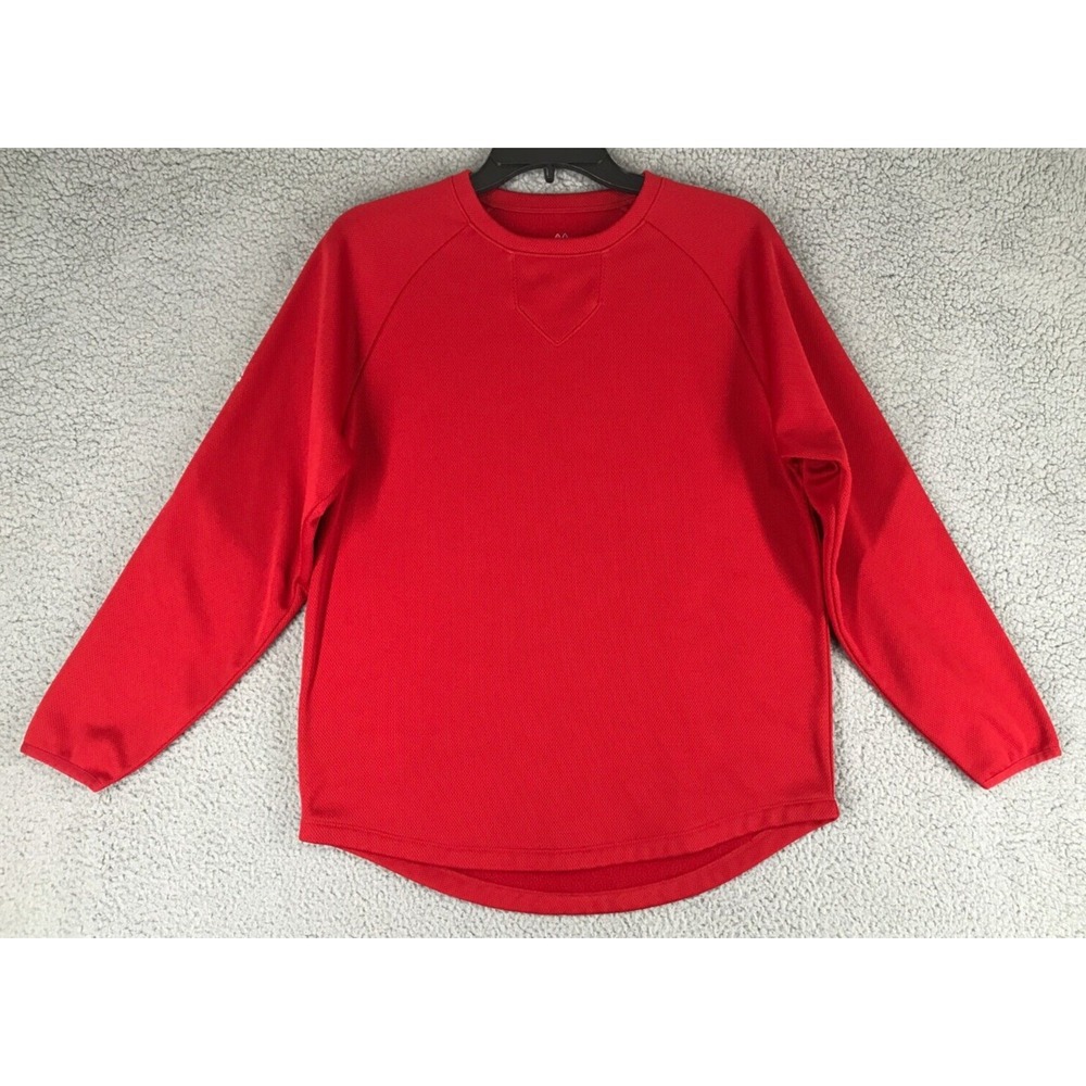 Majestic Jersey Youth Size L Long Sleeve Fleece Lined Athletic Wear Red